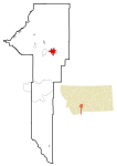 Gallatin County Montana Incorporated and Unincorporated areas Bozeman Highlighted